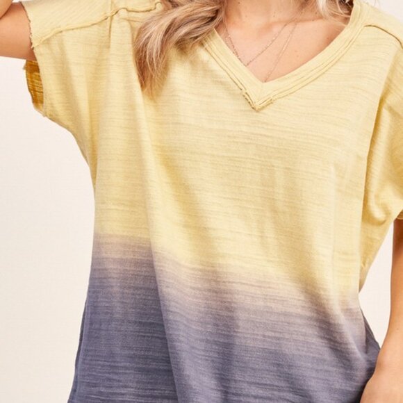 Peony Lemon Dip-Dye Top - Picture 3 of 6